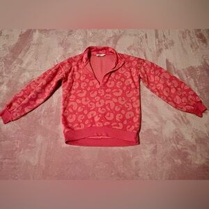 DSG Girls Pink Leopard Print Pullover Size Large